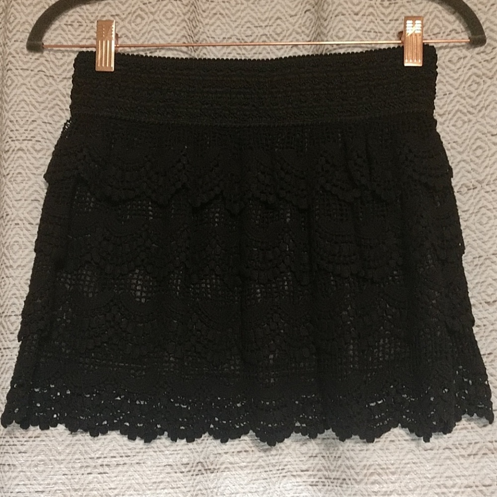 Black Crochet Skirt